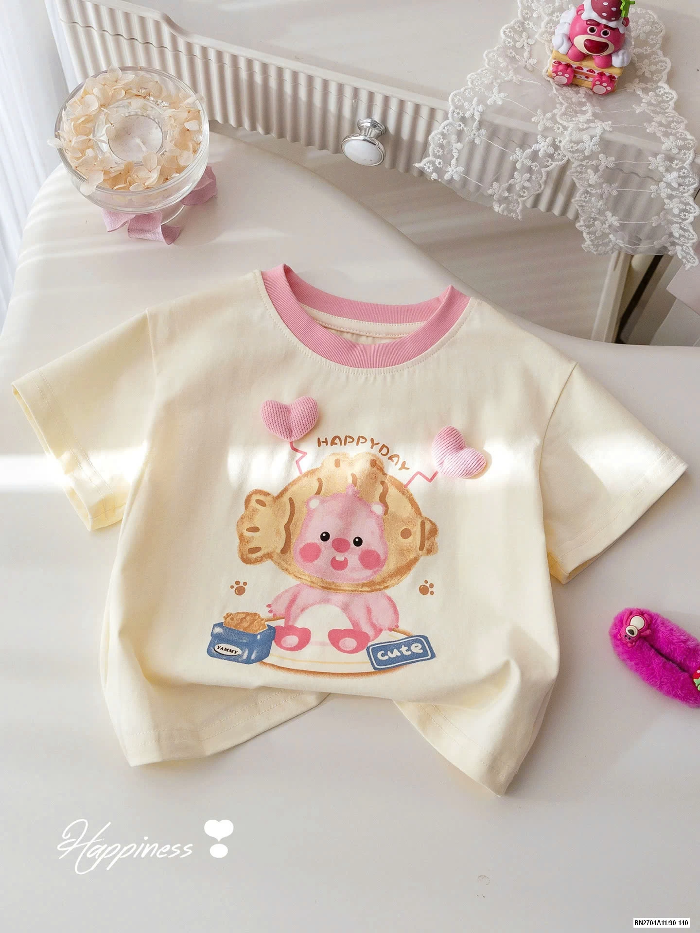 ÁO THUN CỘC TAY BÉ GÁI