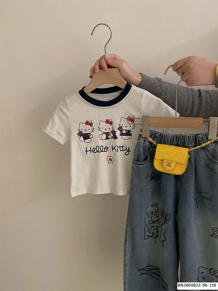 SÉT ÁO THUN MIX QUẦN JEAN  KITTY