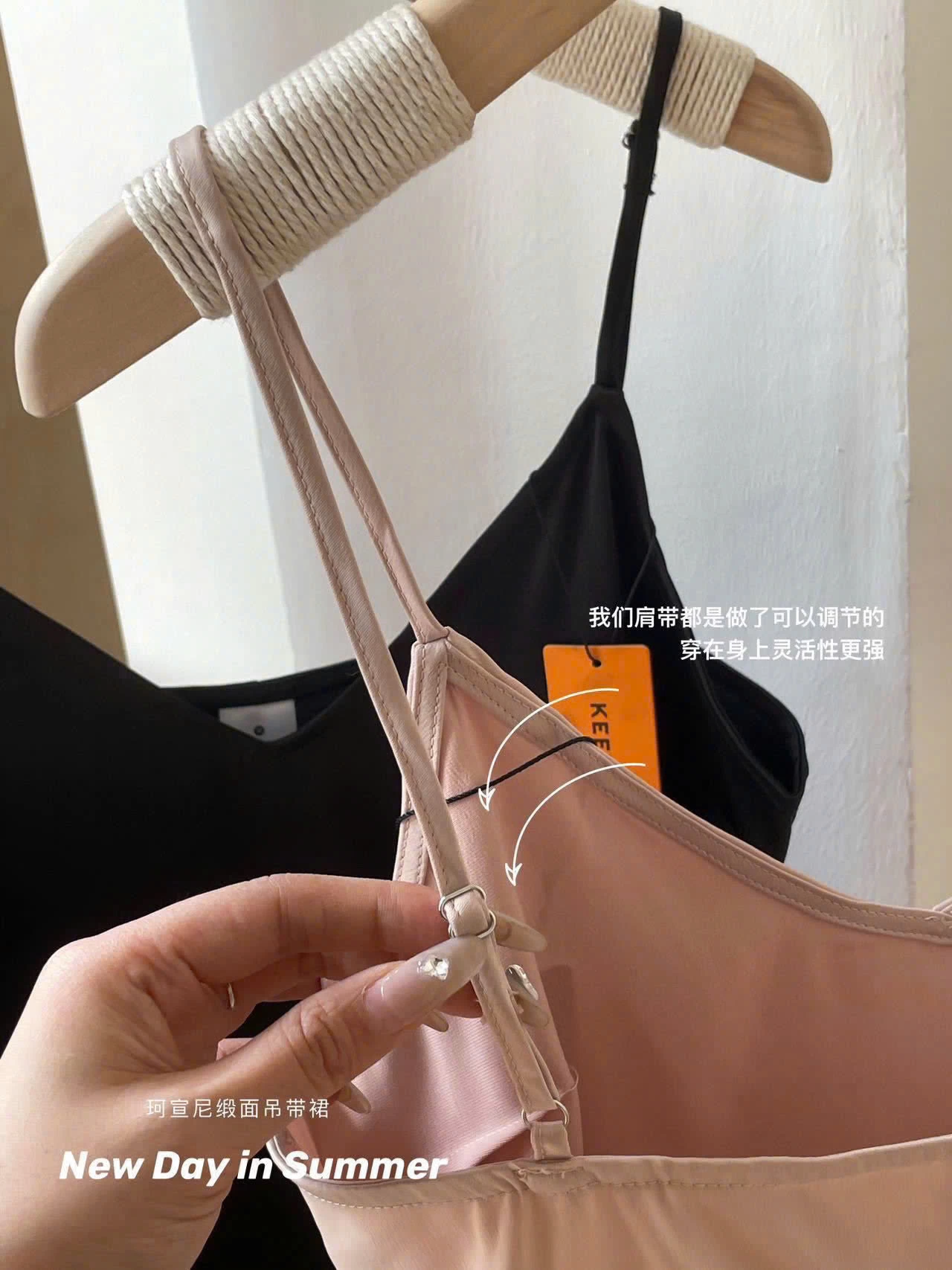 VÁY NGỦ 2 DÂY SA TANH KEEXUENNL