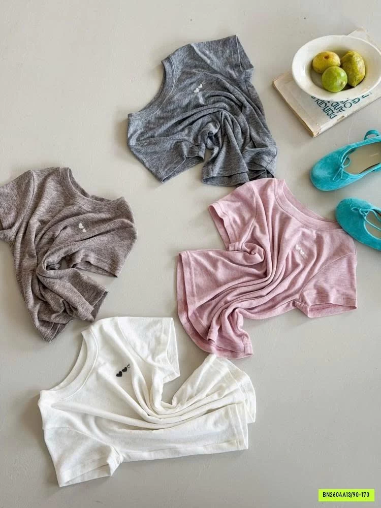 ÁO THUN THÊU TRÁI TIM 26B243 AMBB