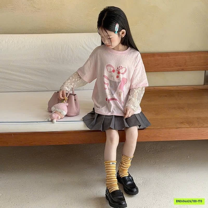 ÁO THUN MỎNG PHỐI TAY REN 26B072 AMBB