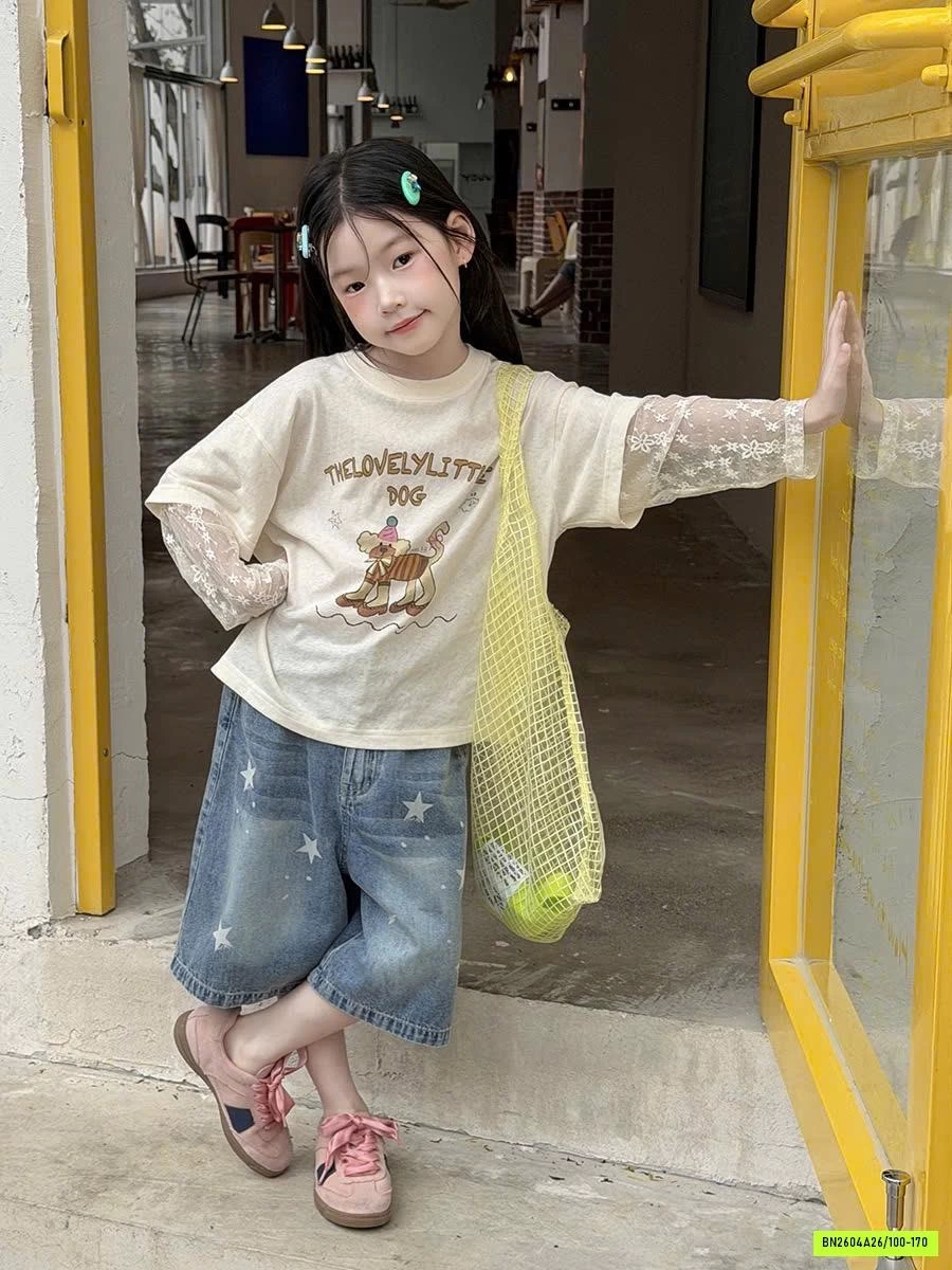 ÁO THUN MỎNG PHỐI TAY REN 26B072 AMBB