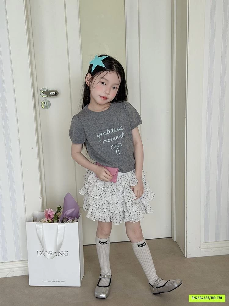 CHÂN VÁY BÈO TẦNG CHẤM BI 26B319 AMBB