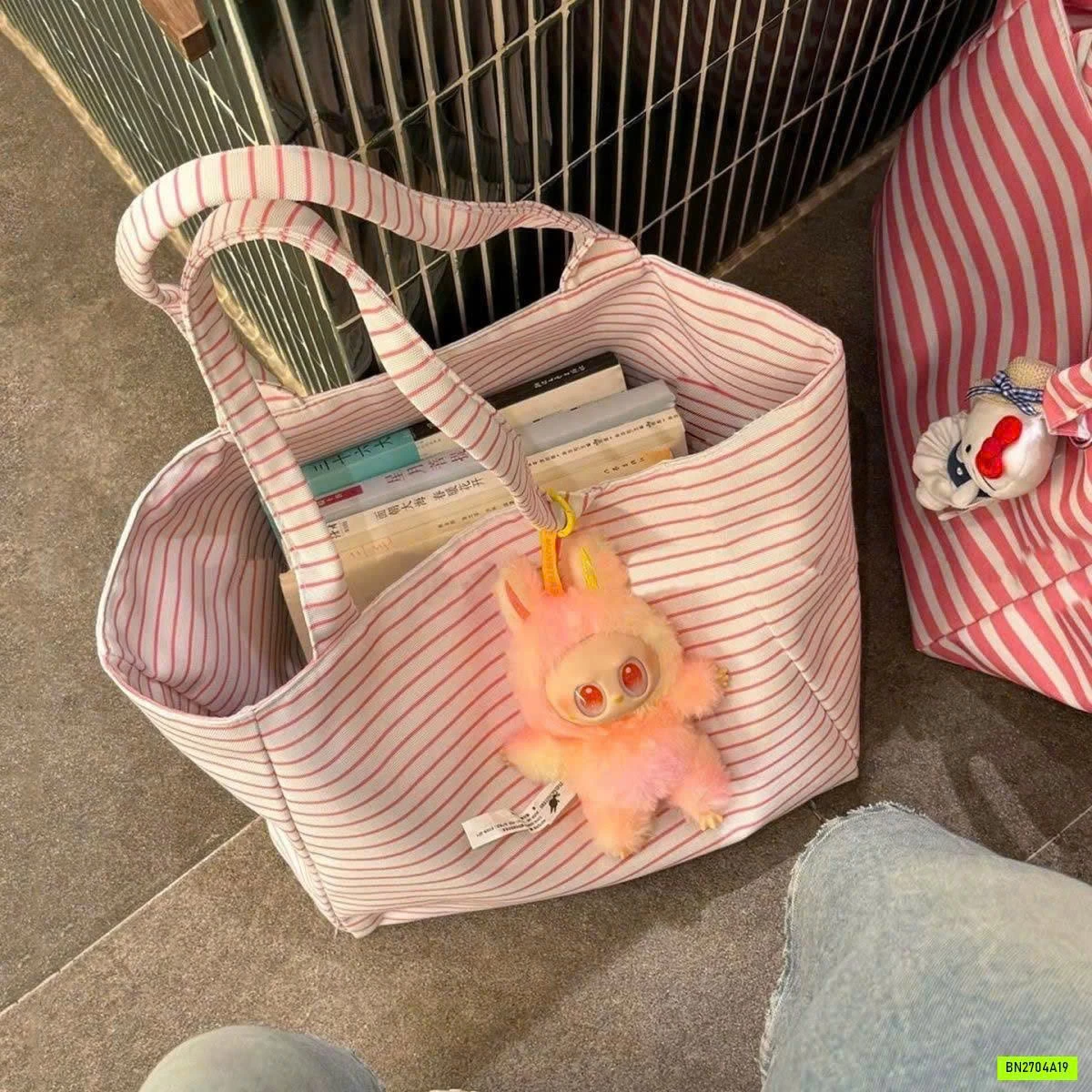 TÚI TOTE KẺ TONE HỒNG