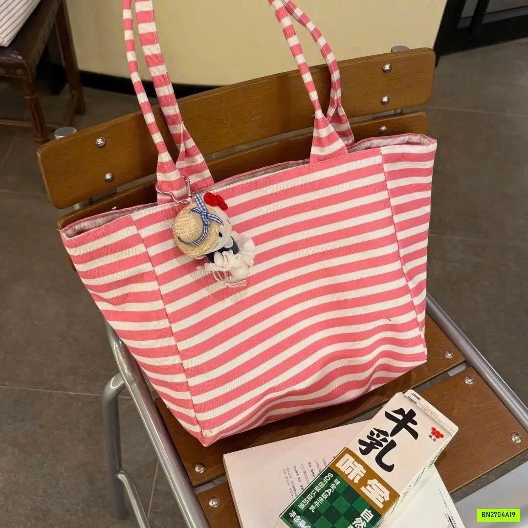 TÚI TOTE KẺ TONE HỒNG