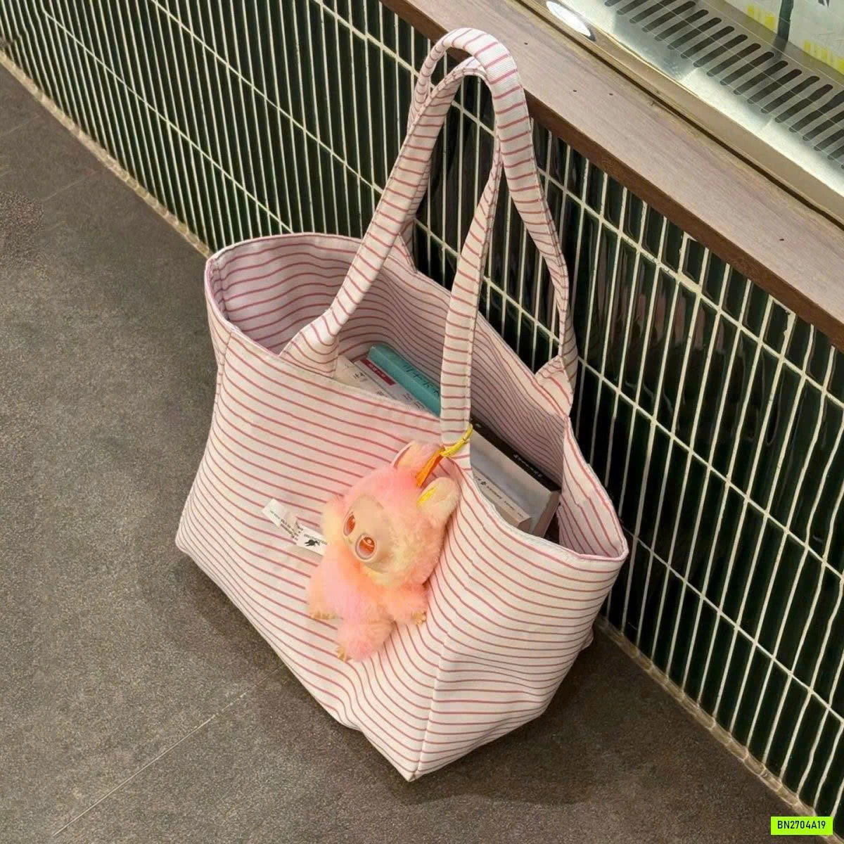 TÚI TOTE KẺ TONE HỒNG