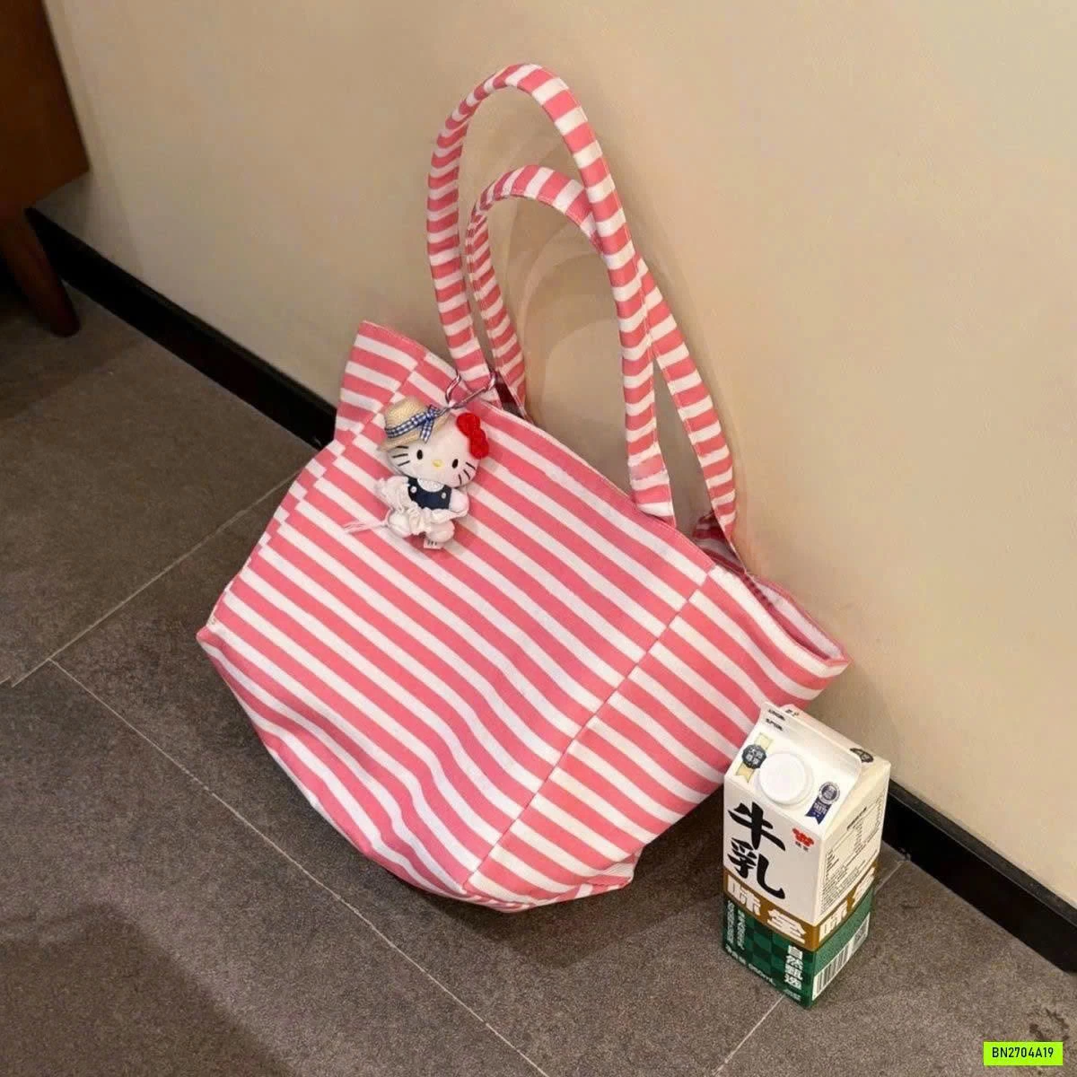 TÚI TOTE KẺ TONE HỒNG