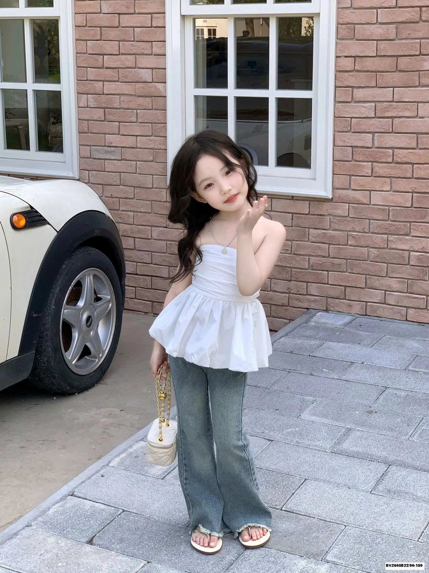 SÉT ÁO TRẮNG QUÂY MIX QUẦN JEAN LOE