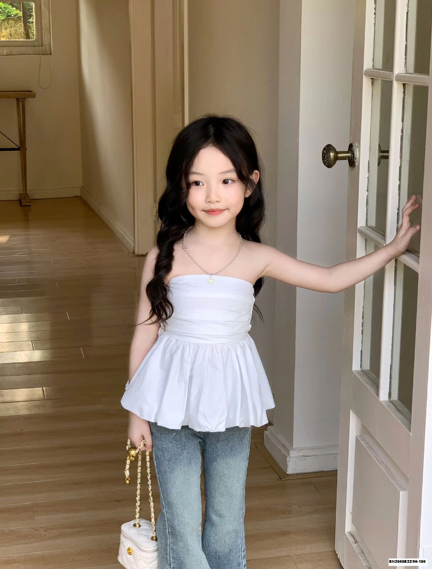 SÉT ÁO TRẮNG QUÂY MIX QUẦN JEAN LOE