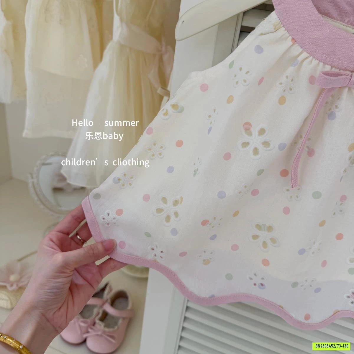 SÉT VÁY CỔ YẾM HỒNG TBABY