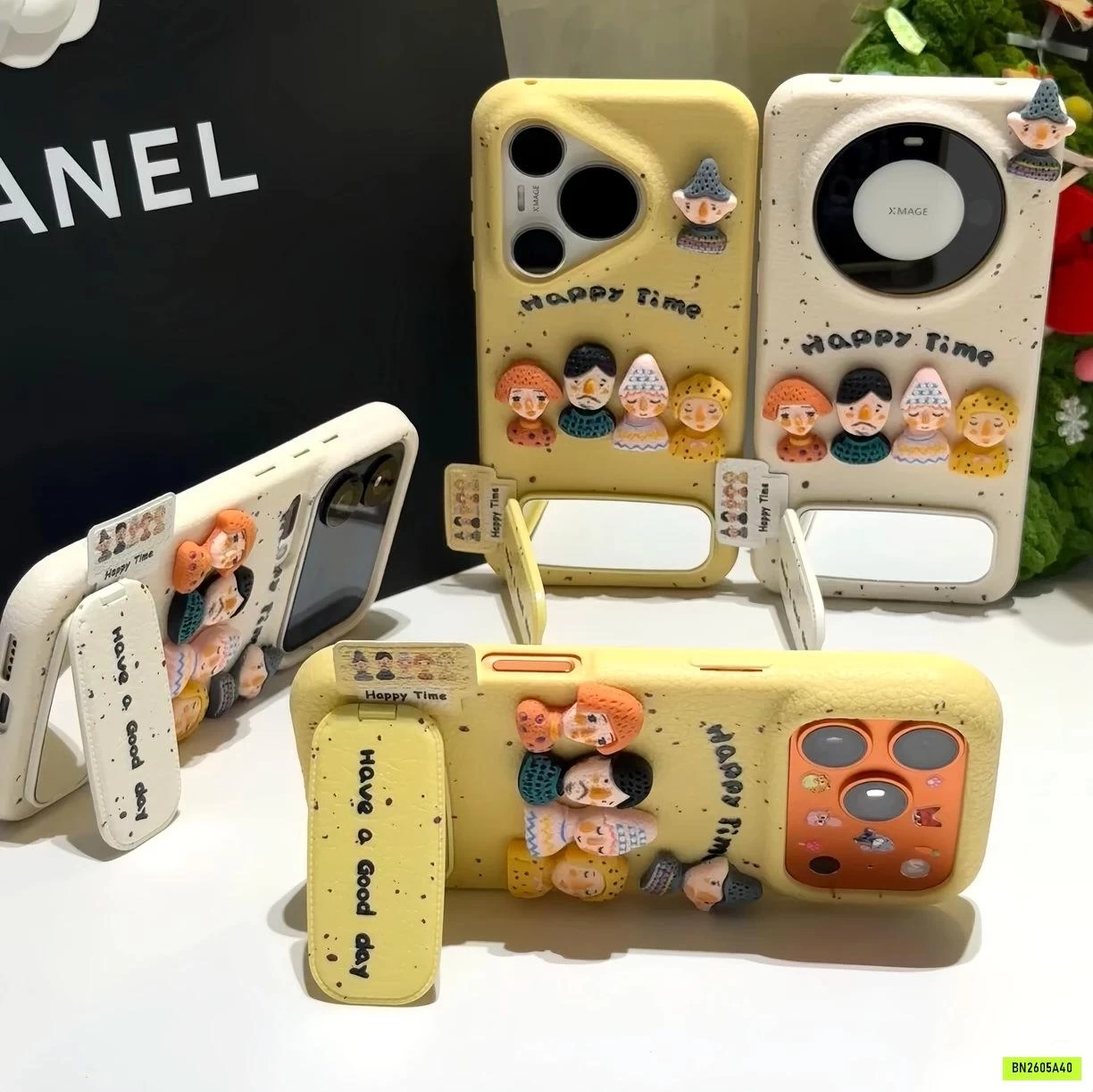 ỐP ĐIỆN THOẠI 3D KUTE KÈM ĐẾ GƯƠNG ĐỄ ĐT