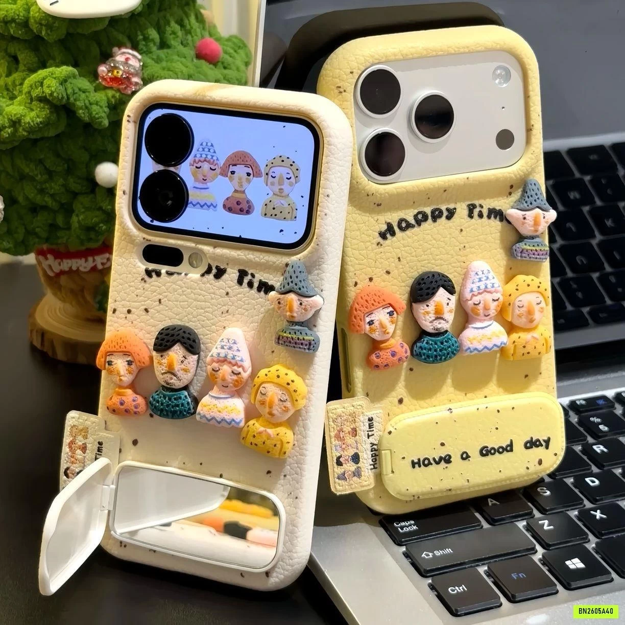 ỐP ĐIỆN THOẠI 3D KUTE KÈM ĐẾ GƯƠNG ĐỄ ĐT