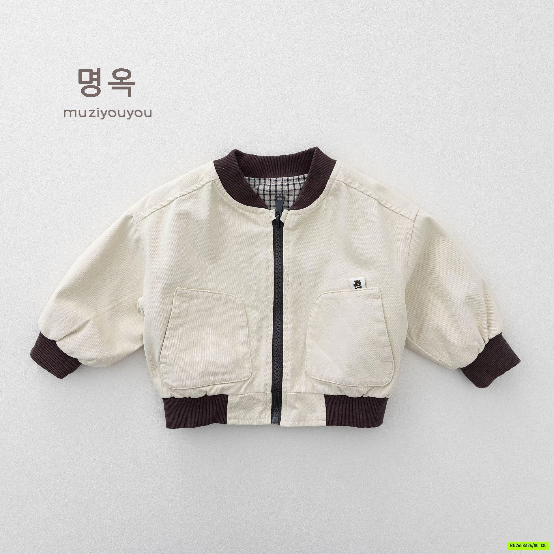BOMBER KAKI PHỐI VIỀN CỔ MZYY