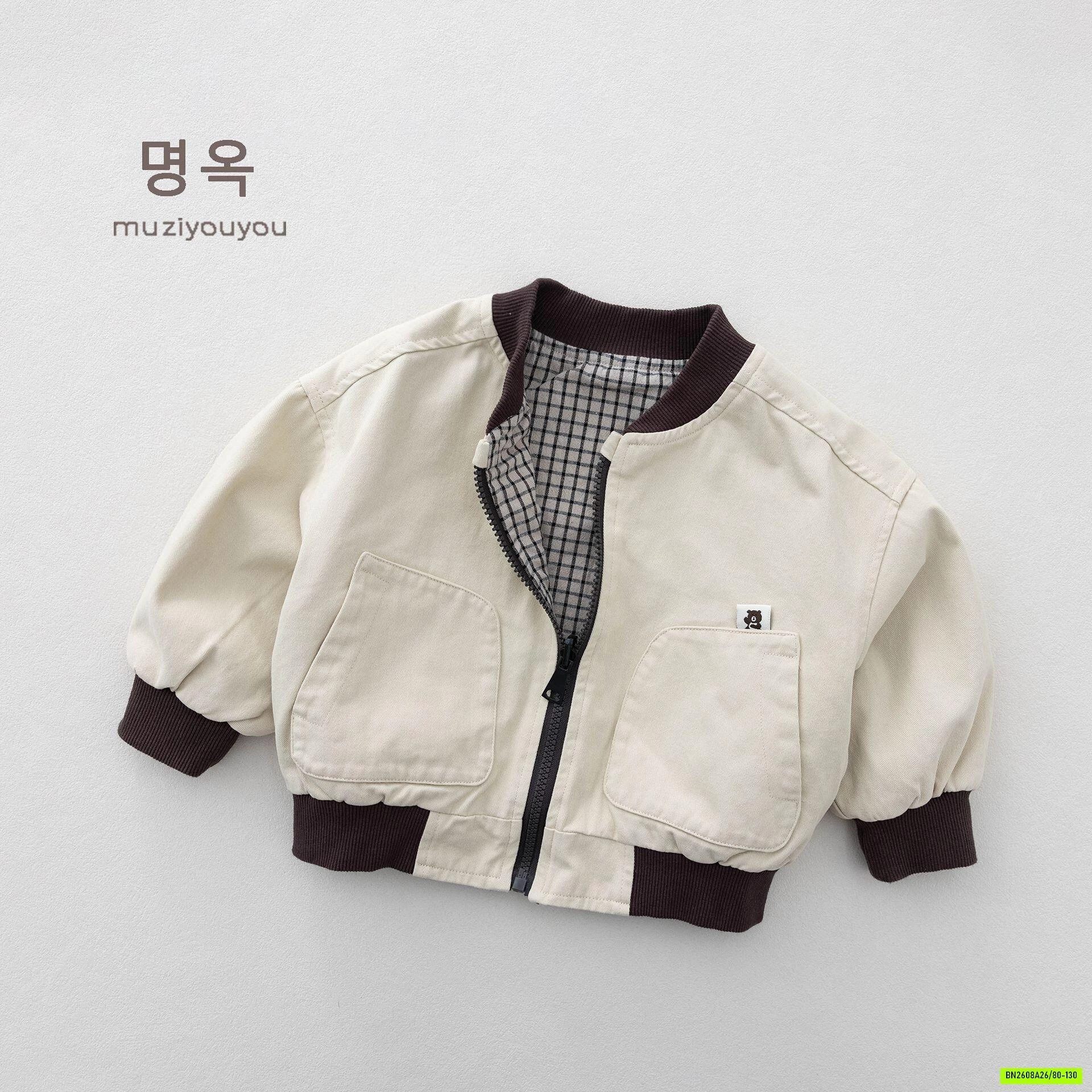 BOMBER KAKI PHỐI VIỀN CỔ MZYY