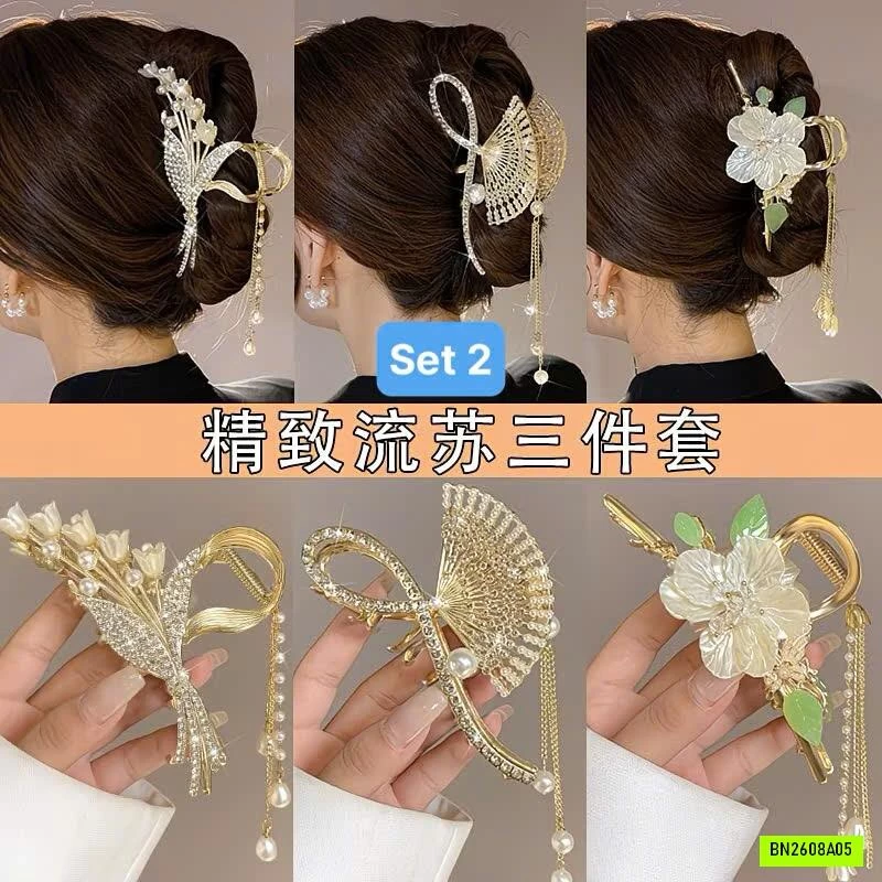 SET 3 KẸP TÓC ĐÍNH ĐÁ NỮ