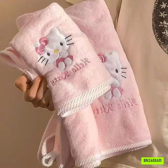 SET KHĂN TẮM KITTY QC
