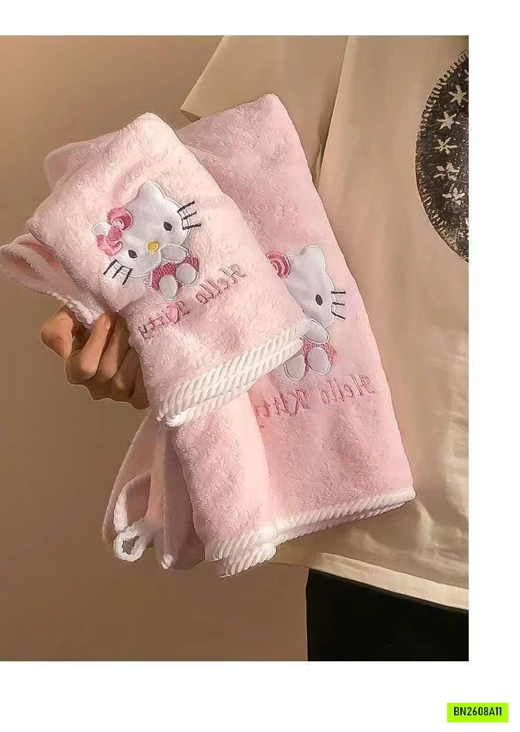 SET KHĂN TẮM KITTY QC