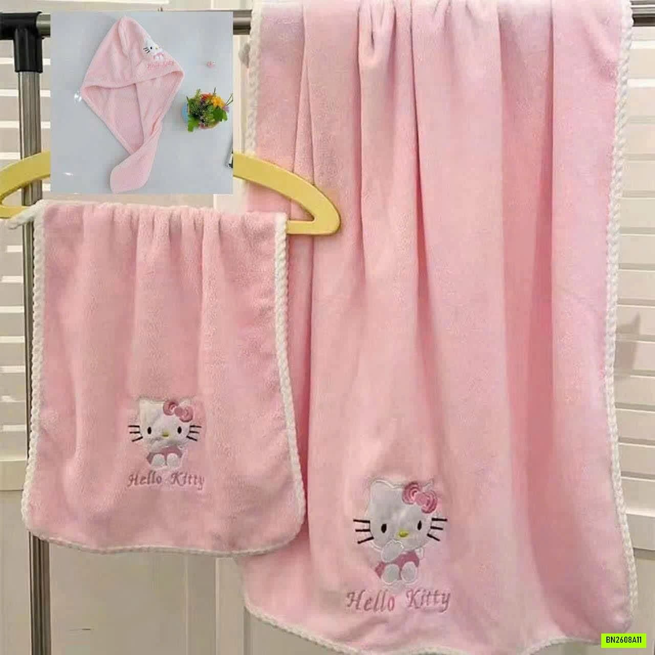 SET KHĂN TẮM KITTY QC
