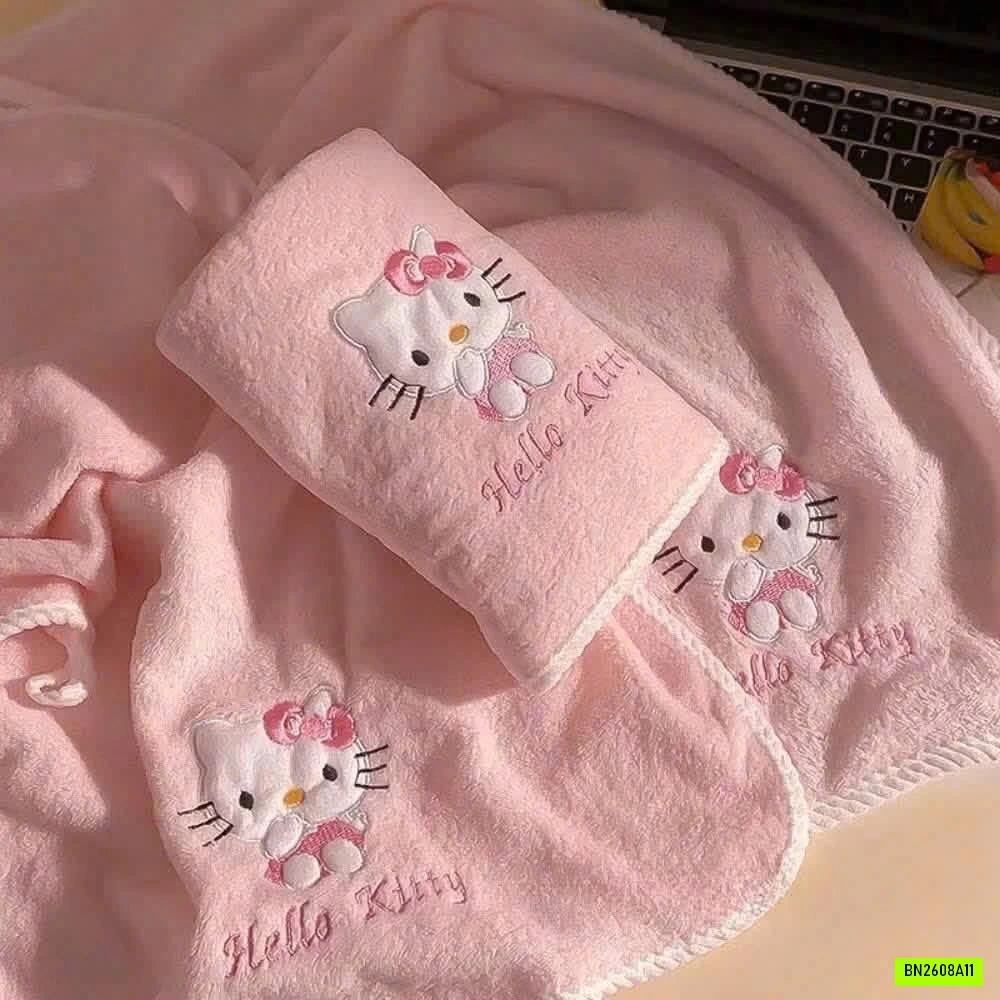 SET KHĂN TẮM KITTY QC