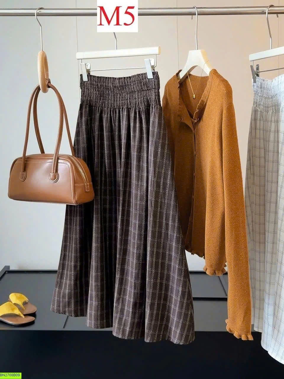 CHÂN VÁY KẺ CARO ANNA VINTAGE