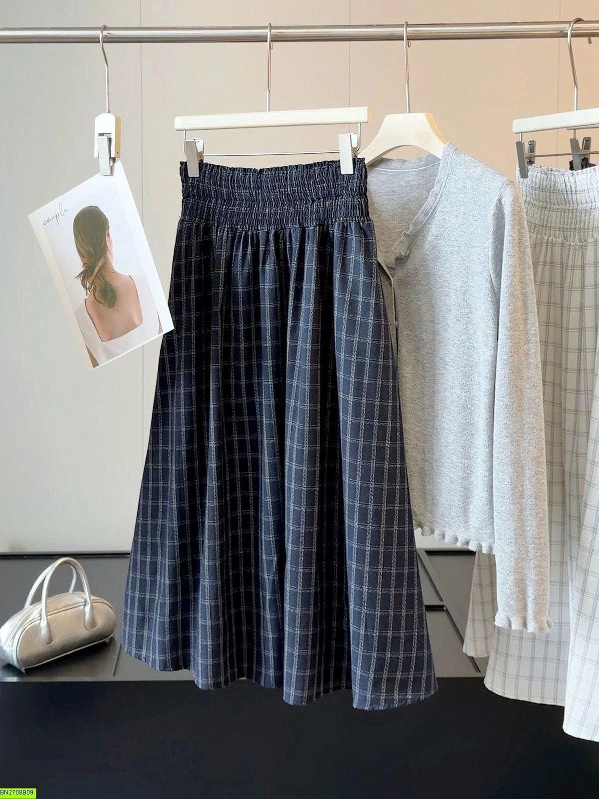 CHÂN VÁY KẺ CARO ANNA VINTAGE