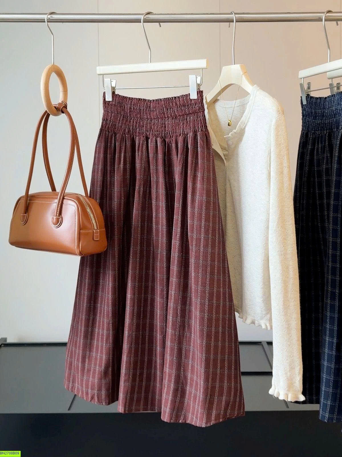 CHÂN VÁY KẺ CARO ANNA VINTAGE