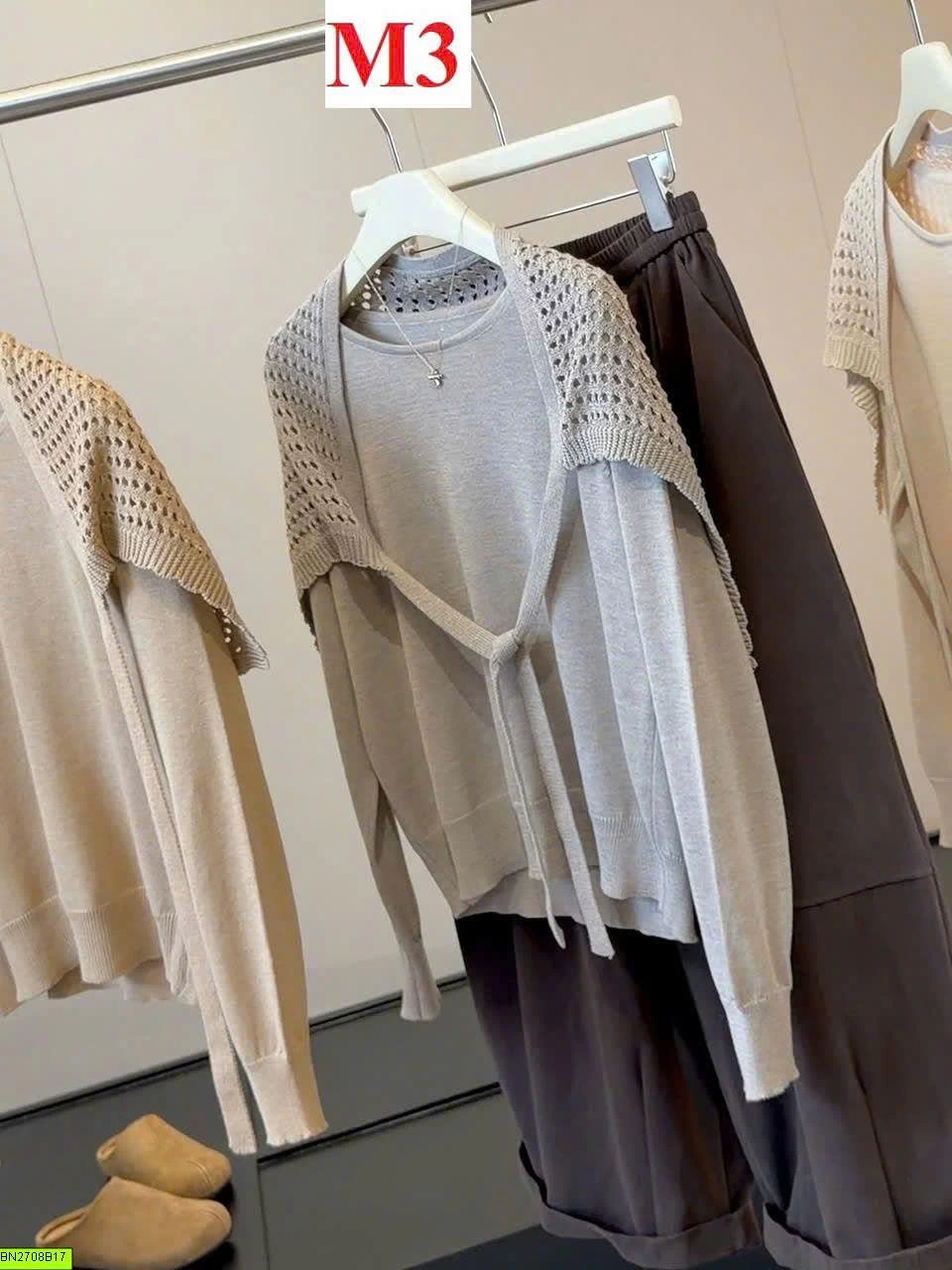 ÁO CARDIGAN DỆT KIM LEN LỖ ANNA