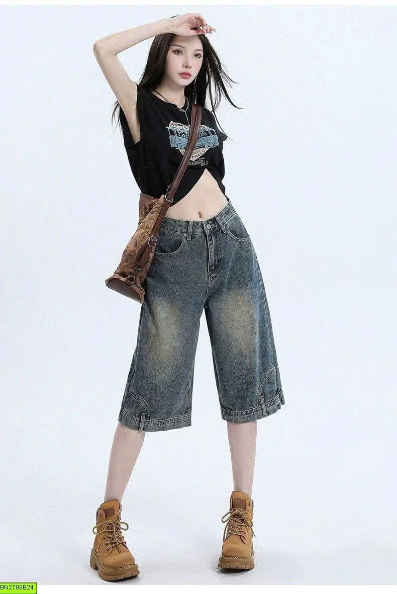 QUẦN JEANS LỬNG ỐNG RỘNG CÁ TÍNH