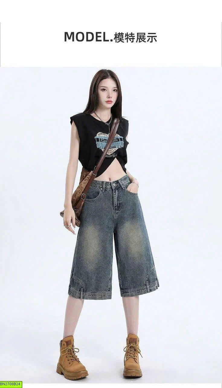 QUẦN JEANS LỬNG ỐNG RỘNG CÁ TÍNH