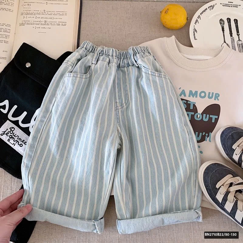 QUẦN JEAN XANH SỌC BẠC MÀU