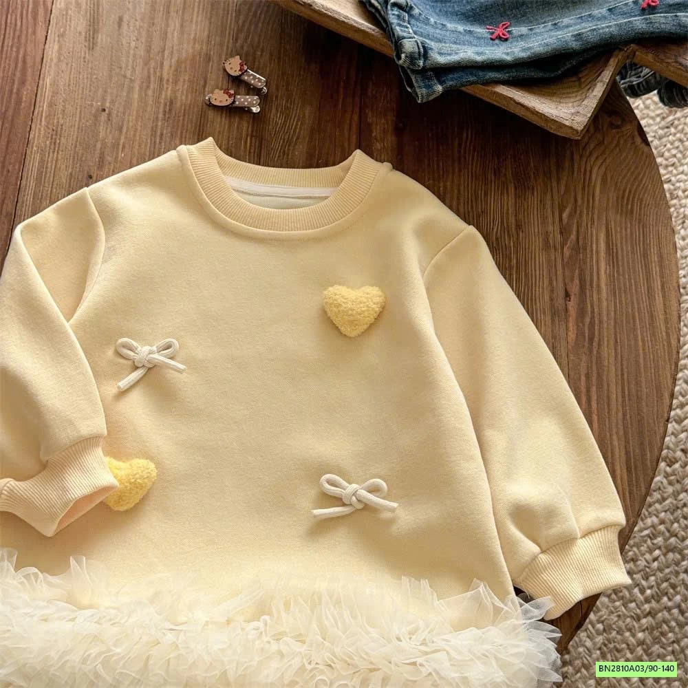 ĐẦM NỈ VÀNG PHỐI VIỀN REN