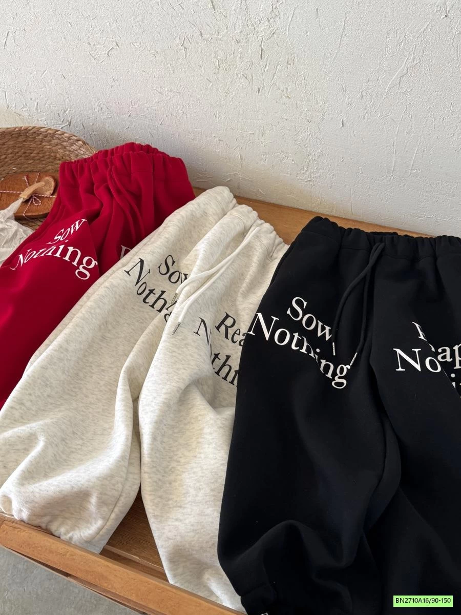 JOGGER NỈ LÓT LÔNG IN CHỮ