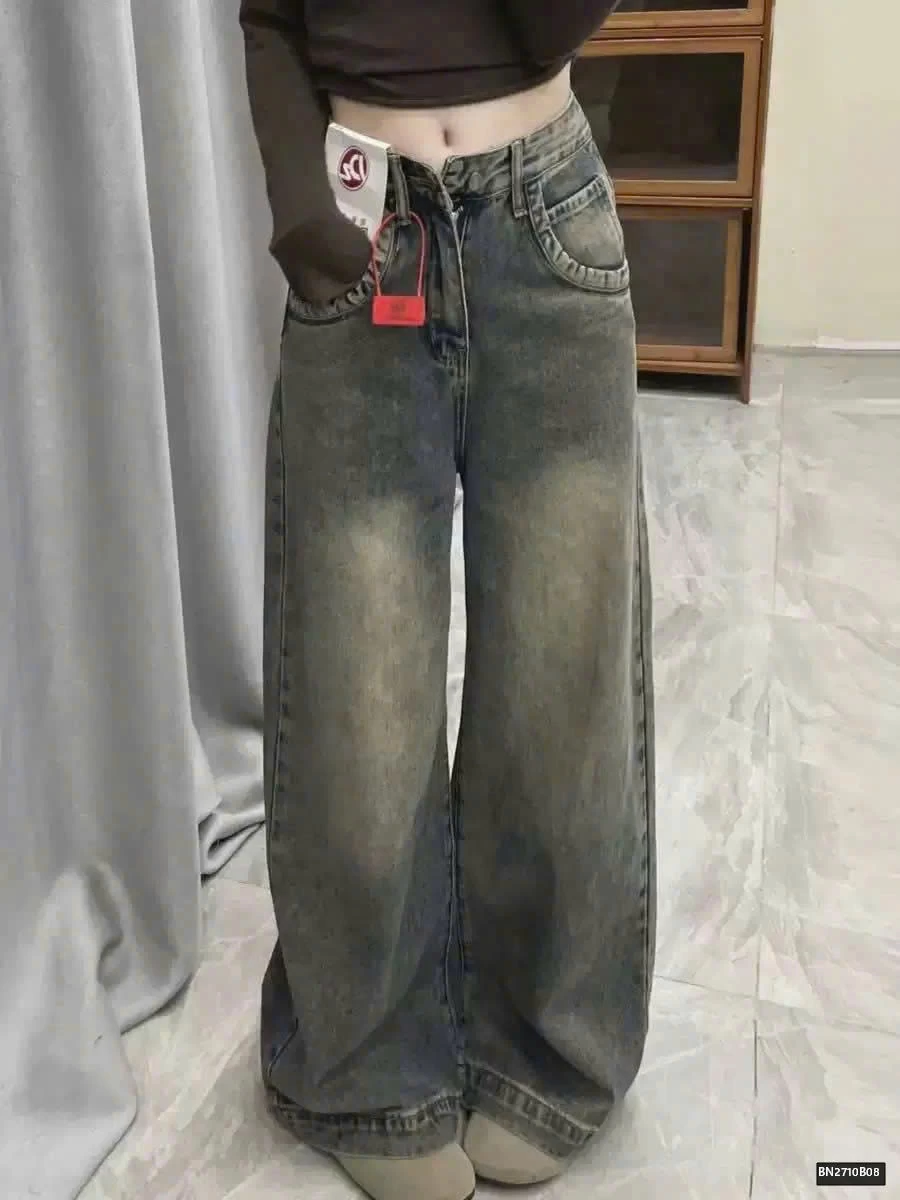 QUẦN JEANS ỐNG RỘNG DÁNG SUÔNG