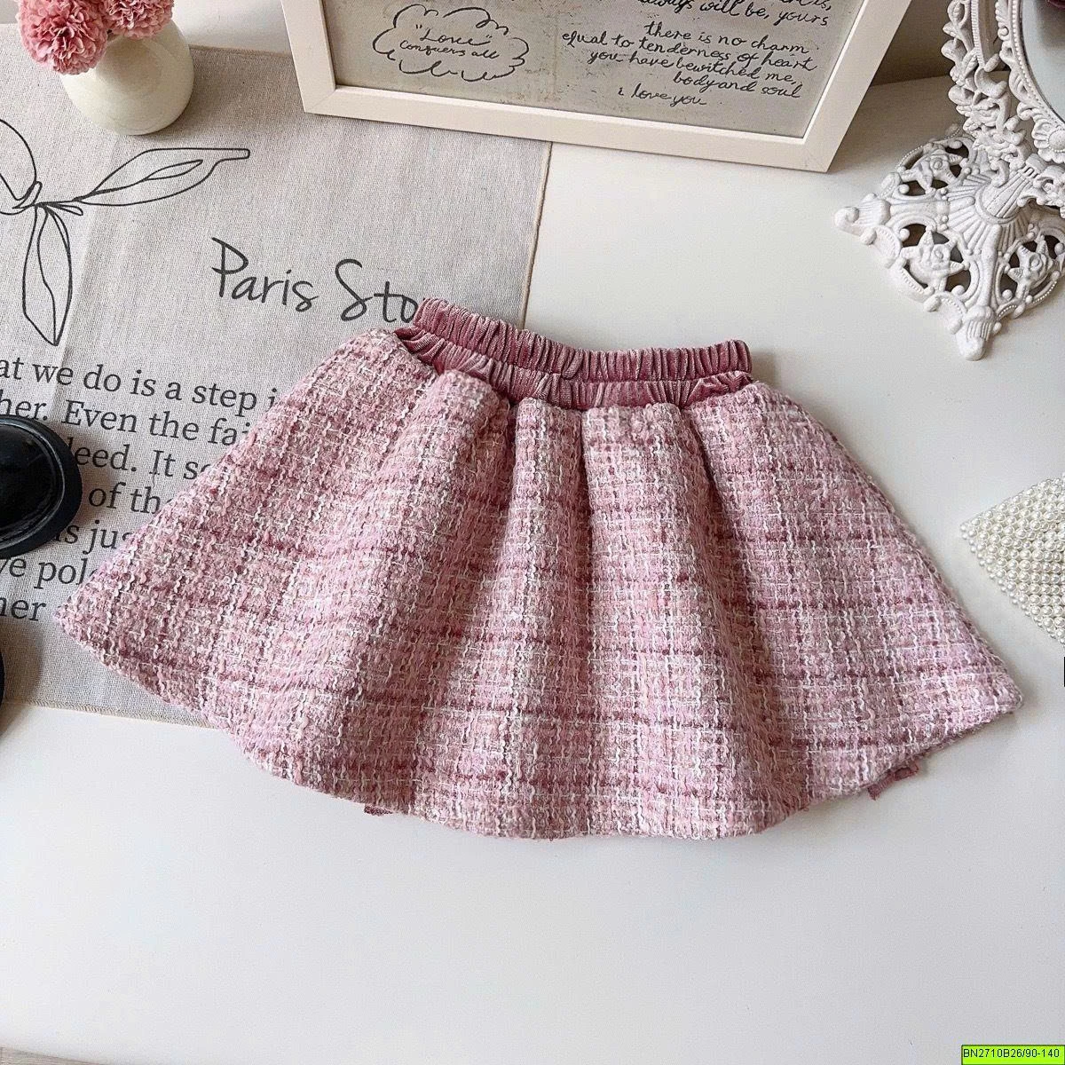 SÉT DẠ HỒNG SÁT NÁCH CHÂN VÁY XẾP LY