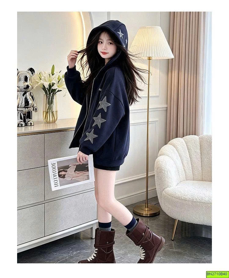 ÁO KHOÁC NỈ NGÔI SAO XANH THAN