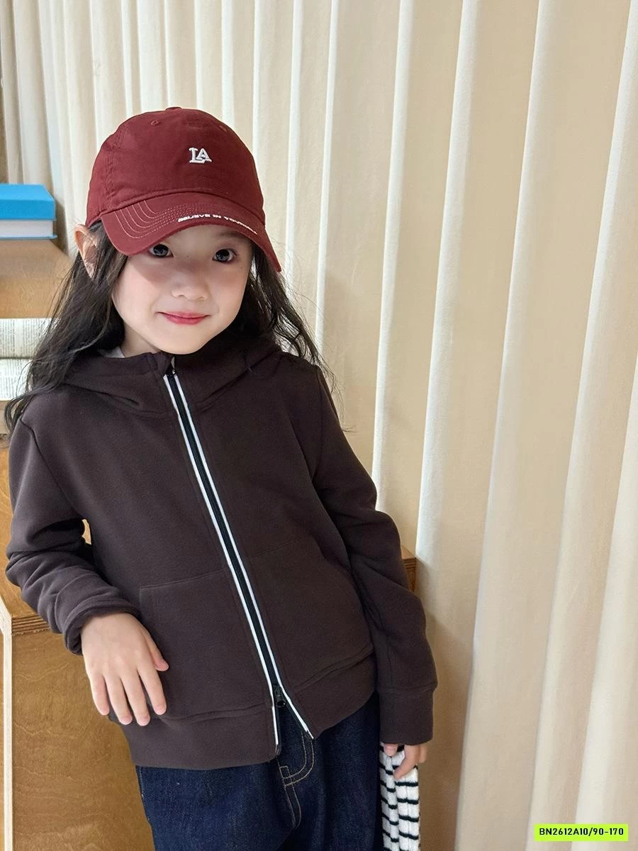 KHOÁC COTTON LIỀN MŨ KHÓA 2 CHIỀU 25F091 AMBB