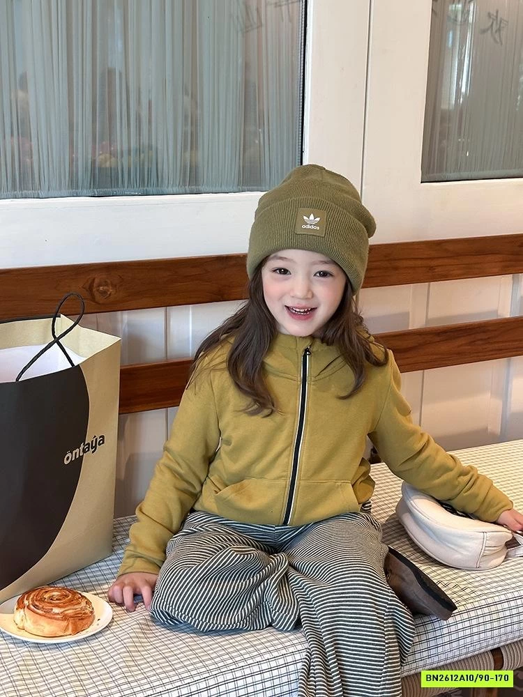 KHOÁC COTTON LIỀN MŨ KHÓA 2 CHIỀU 25F091 AMBB