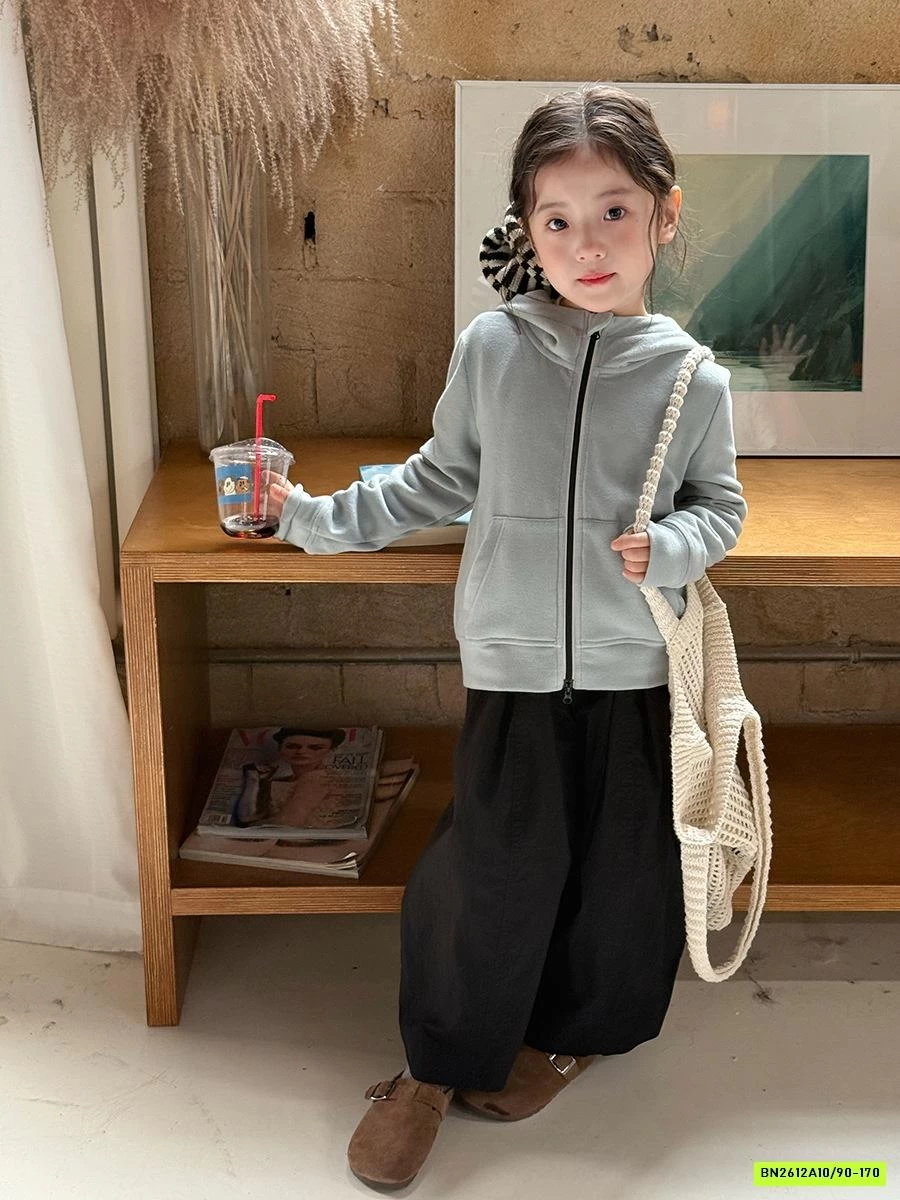 KHOÁC COTTON LIỀN MŨ KHÓA 2 CHIỀU 25F091 AMBB