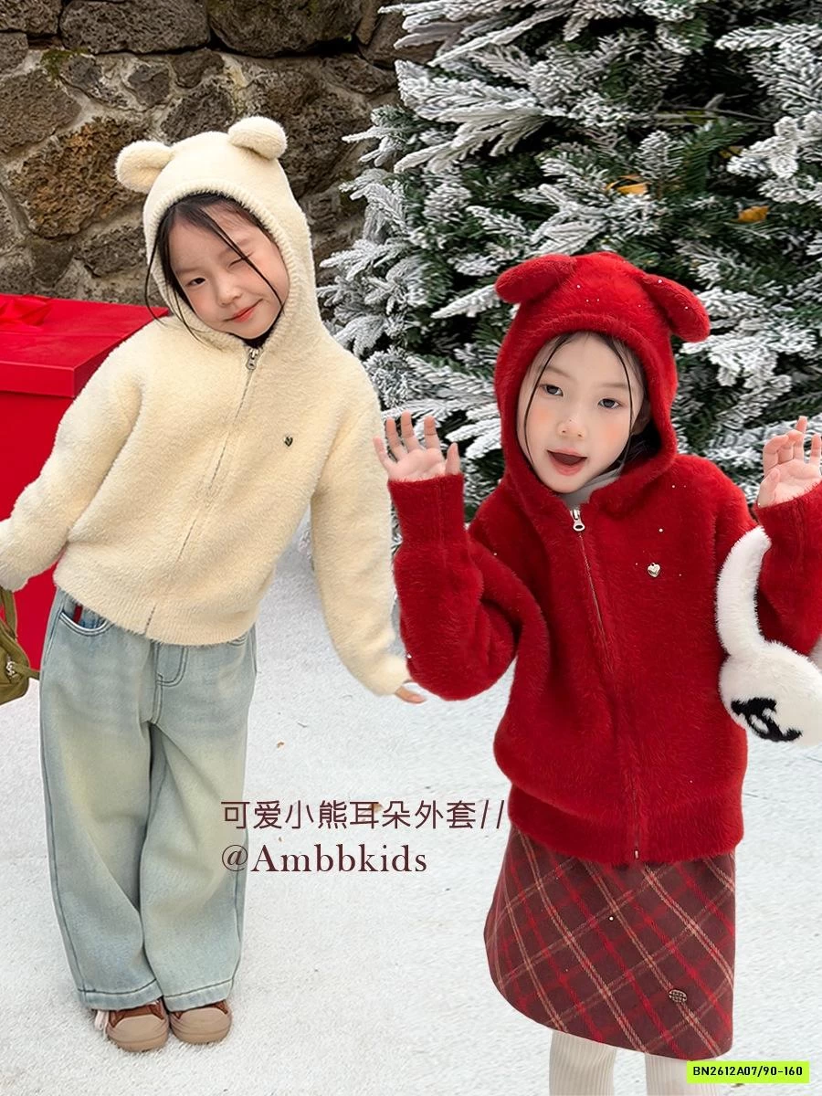 KHOÁC LÔNG THỎ TAI GẤU 25M158 AMBB