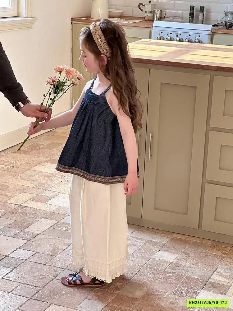 DENIM 2 DÂY MIX QUẦN SUÔNG VIỀN REN AMBB