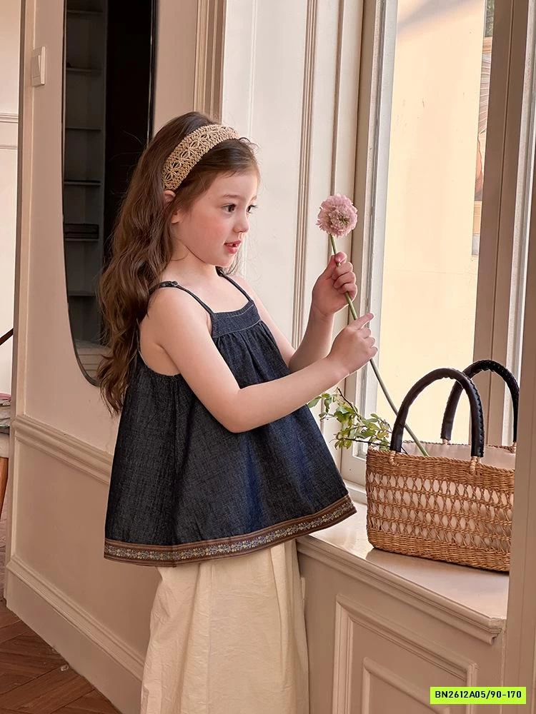 DENIM 2 DÂY MIX QUẦN SUÔNG VIỀN REN AMBB