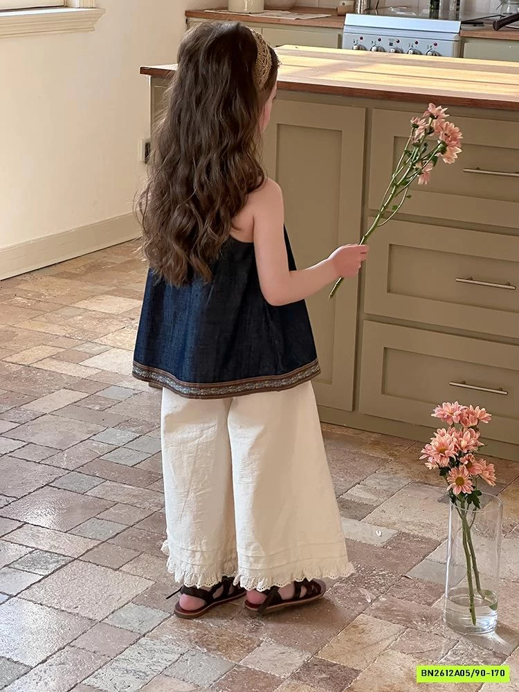 DENIM 2 DÂY MIX QUẦN SUÔNG VIỀN REN AMBB