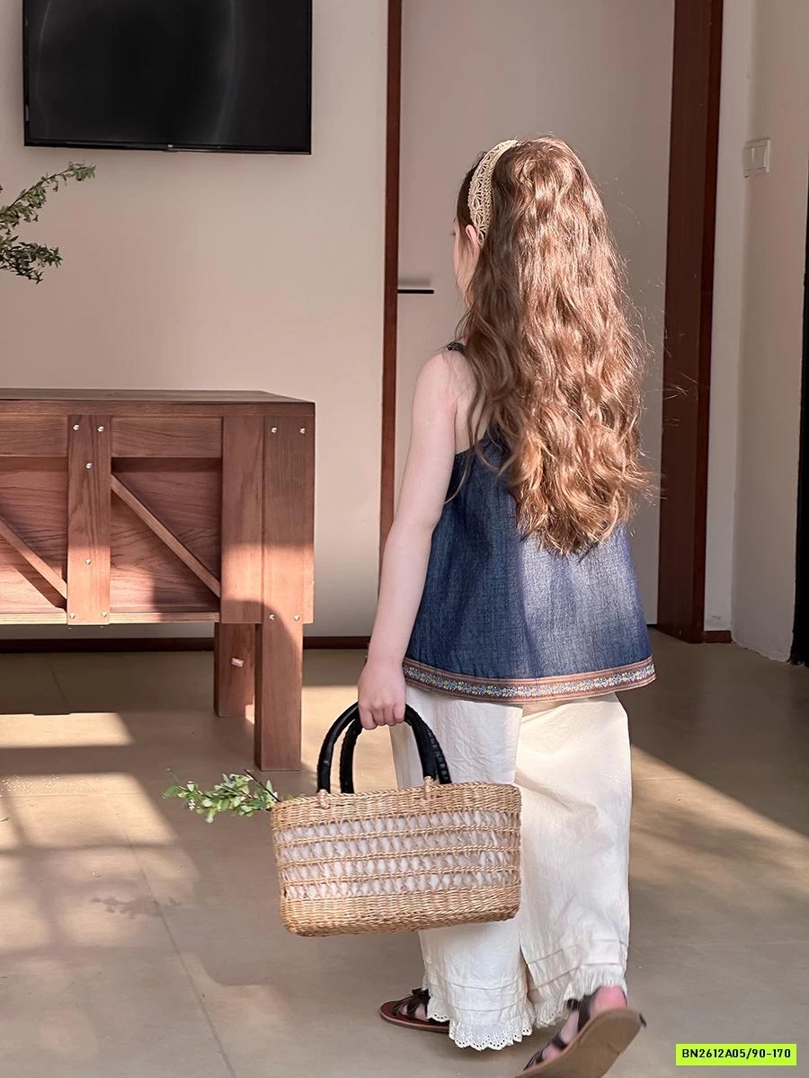 DENIM 2 DÂY MIX QUẦN SUÔNG VIỀN REN AMBB