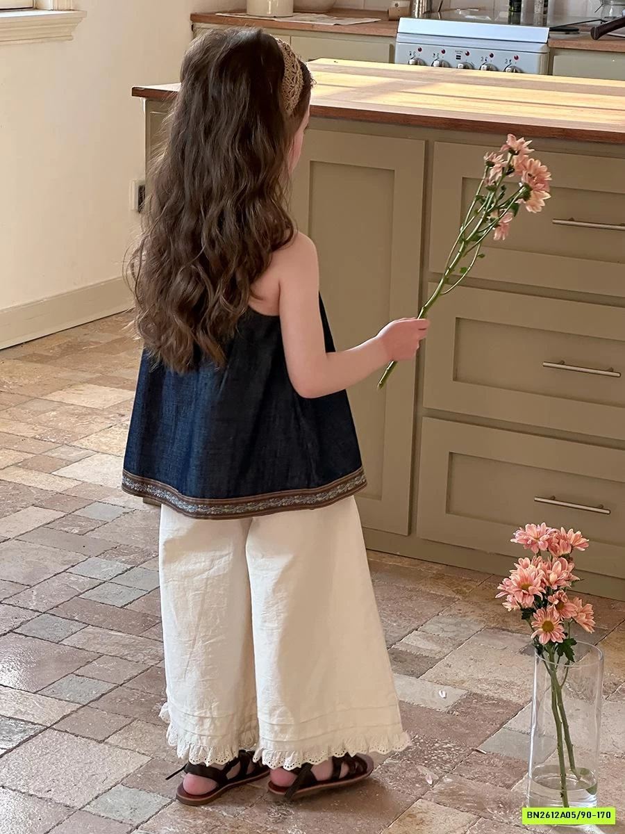 DENIM 2 DÂY MIX QUẦN SUÔNG VIỀN REN AMBB