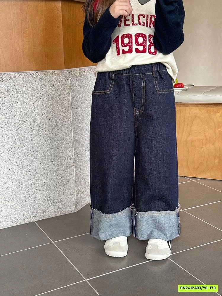 DENIM SUÔNG GẤP GẤU 25F009 AMBB