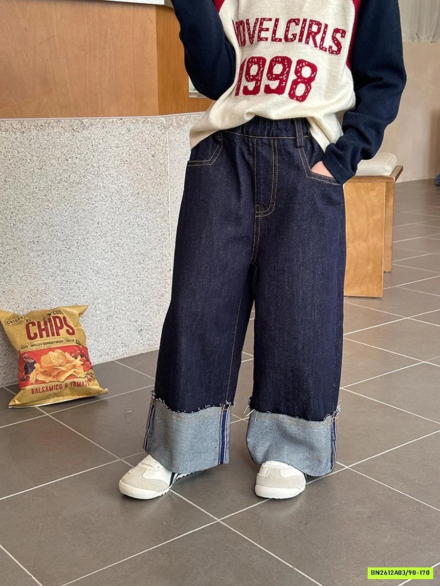 DENIM SUÔNG GẤP GẤU 25F009 AMBB