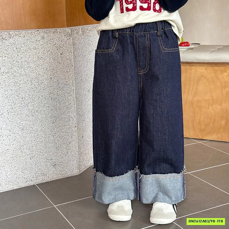 DENIM SUÔNG GẤP GẤU 25F009 AMBB