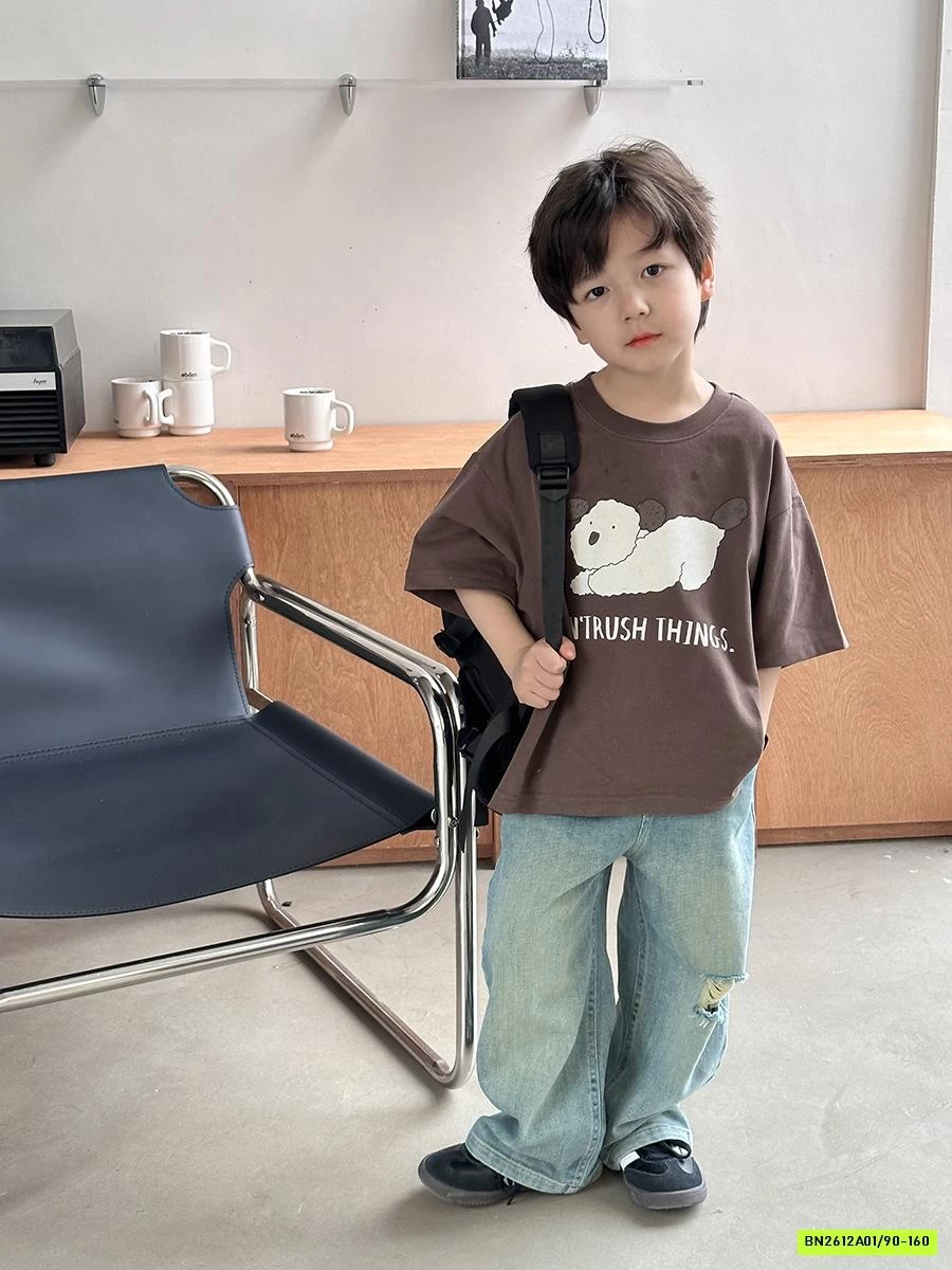 JEANS SUÔNG RÁCH GỐI 24S033 AMBB