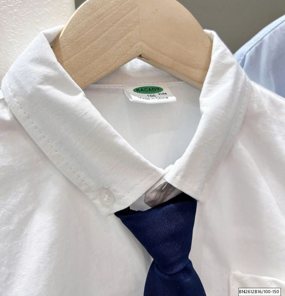 ÁO SƠ MI TRƠN MÀU KEM CAVAT KACADY