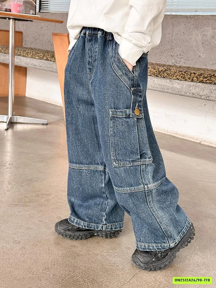 JEANS SUÔNG TÚI HỘP TÁN ĐINH 25A145 AMBB